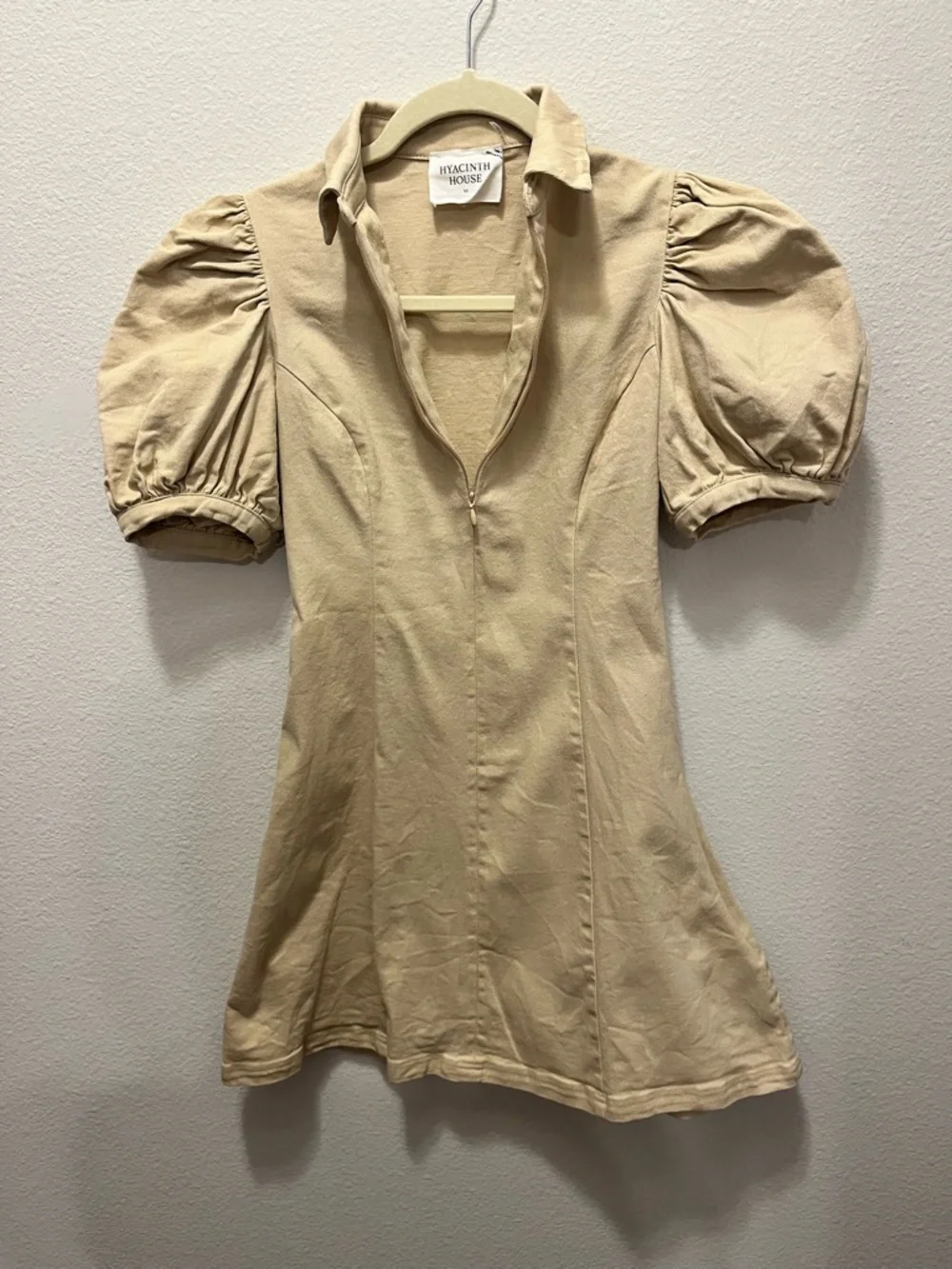 Pomander Place Cream Mini Dress with Puff Sleeves - Picture 3 of 7